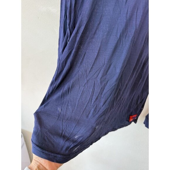 Helly Hansen Base Layer Shirt Medium Blue Long Sleeve Crew Neck Outdoors Hiking - Picture 4 of 6